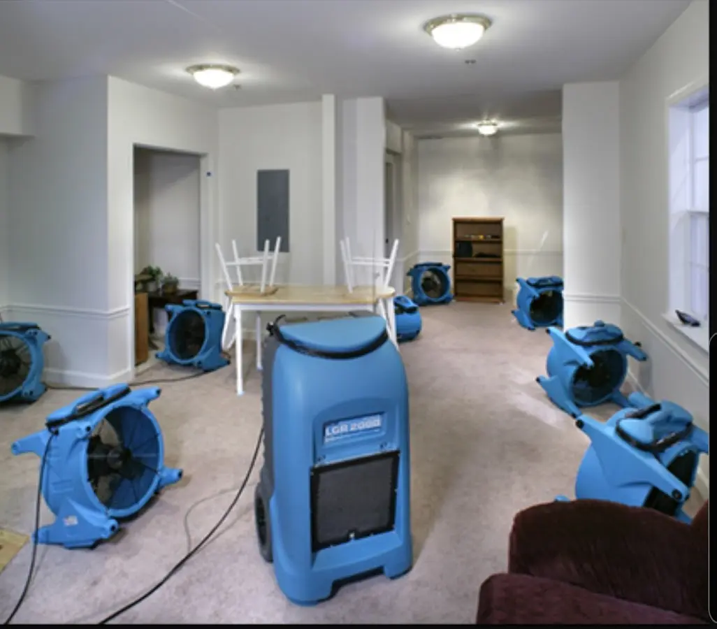 Air movers and dehumidifier setup for Water Extraction & Removal in Leesylvania